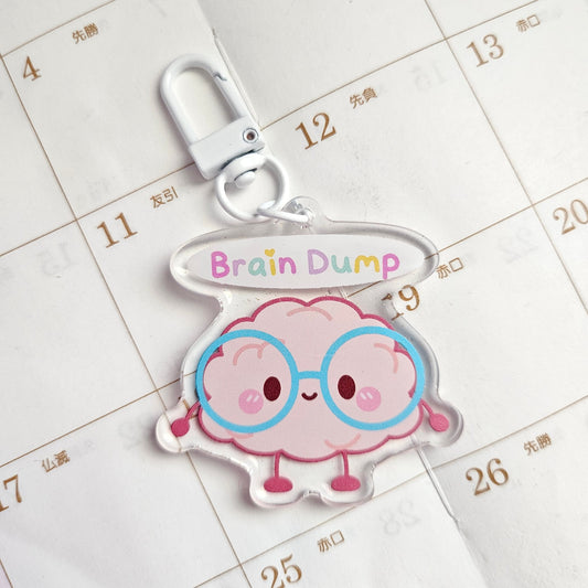 Cute Brain Dump Acrylic Charm/Keychain