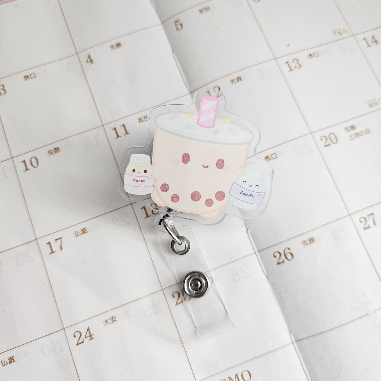 Milky Boba With Pills Psychology Badge Reel