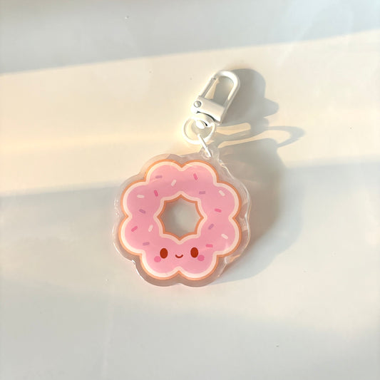Cute Strawberry Mochi Donut Acrylic Charm/Keychain