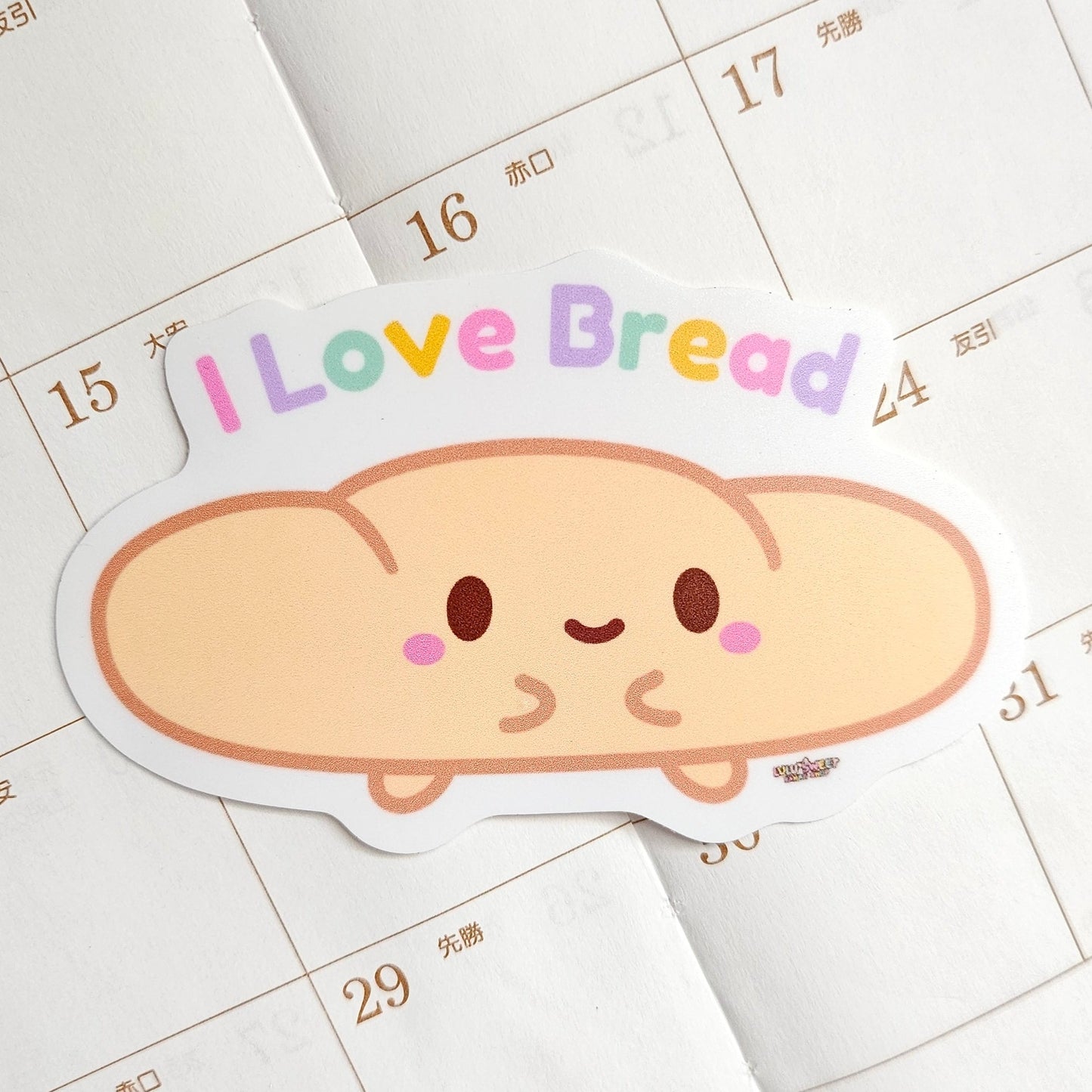 I Love Bread Kawaii Sticker